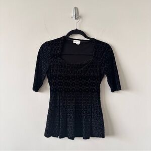 ANTHROPOLOGIE-MEADOW Rue Velvet Top (Size:Small)
